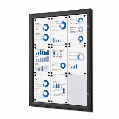 Informationstavlor | Låsbar informationstavla för inomhusbruk Svart