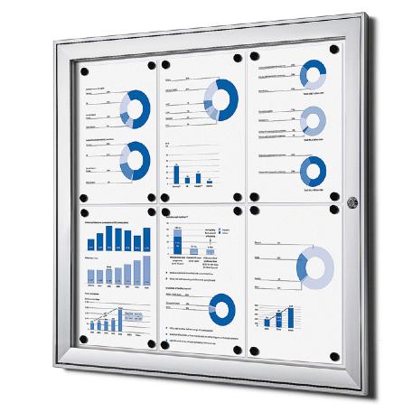 Informationstavlor | Låsbar informationstavla för inomhusbruk Silver