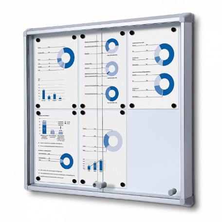 Informationstavlor | Låsbar informationstavla med skjutdörrar för inomhusbruk