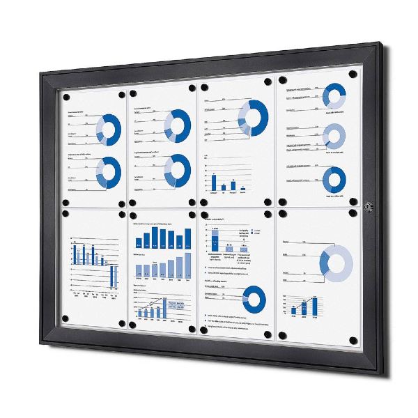 Informationstavlor | Låsbar informationstavla för inomhusbruk Antracit