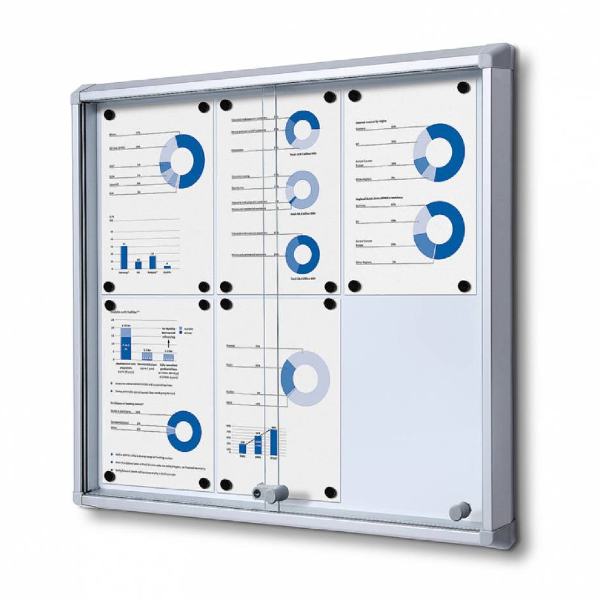 Informationstavlor | Låsbar informationstavla med skjutdörrar för inomhusbruk