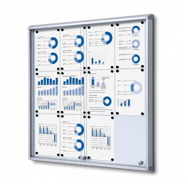 Informationstavlor | Låsbar informationstavla med skjutdörrar för inomhusbruk